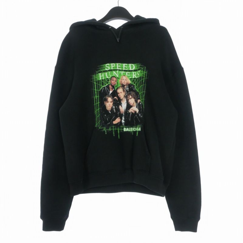 Balenciaga Speedhunters Print Hoodie Long Sleeve S Black