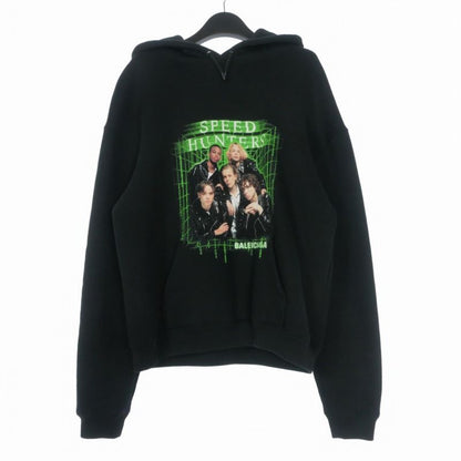 Balenciaga Speedhunters Print Hoodie Long Sleeve S Black