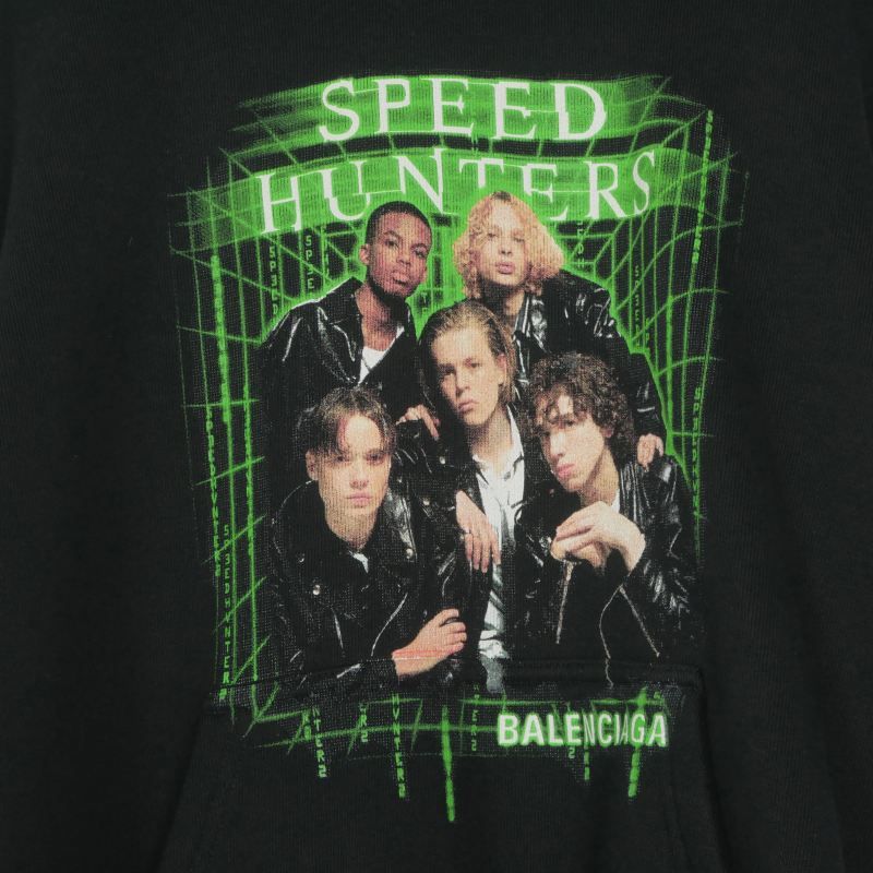 Balenciaga Speedhunters Print Hoodie Long Sleeve S Black — view 5