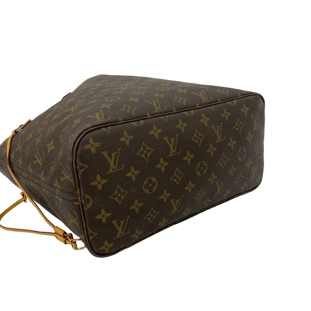 Louis Vuitton Neverfull MM Monogram Logo Pattern Leather Tote Brown — view 7