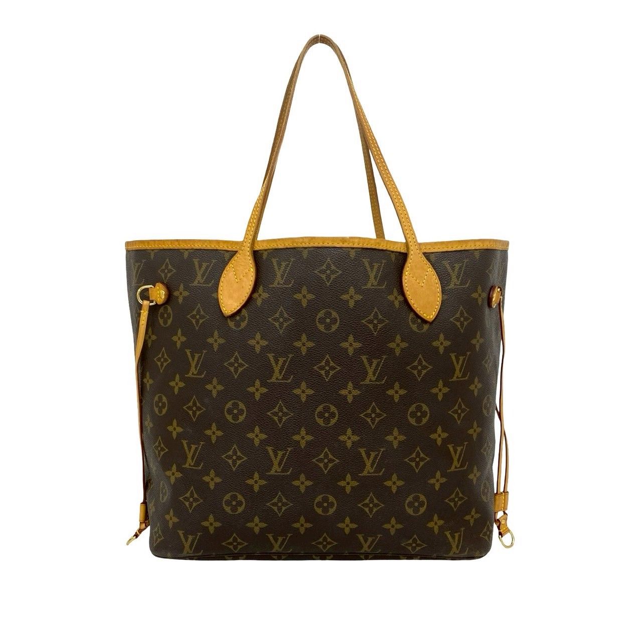 Louis Vuitton Neverfull MM Monogram Logo Pattern Leather Tote Brown — view 3