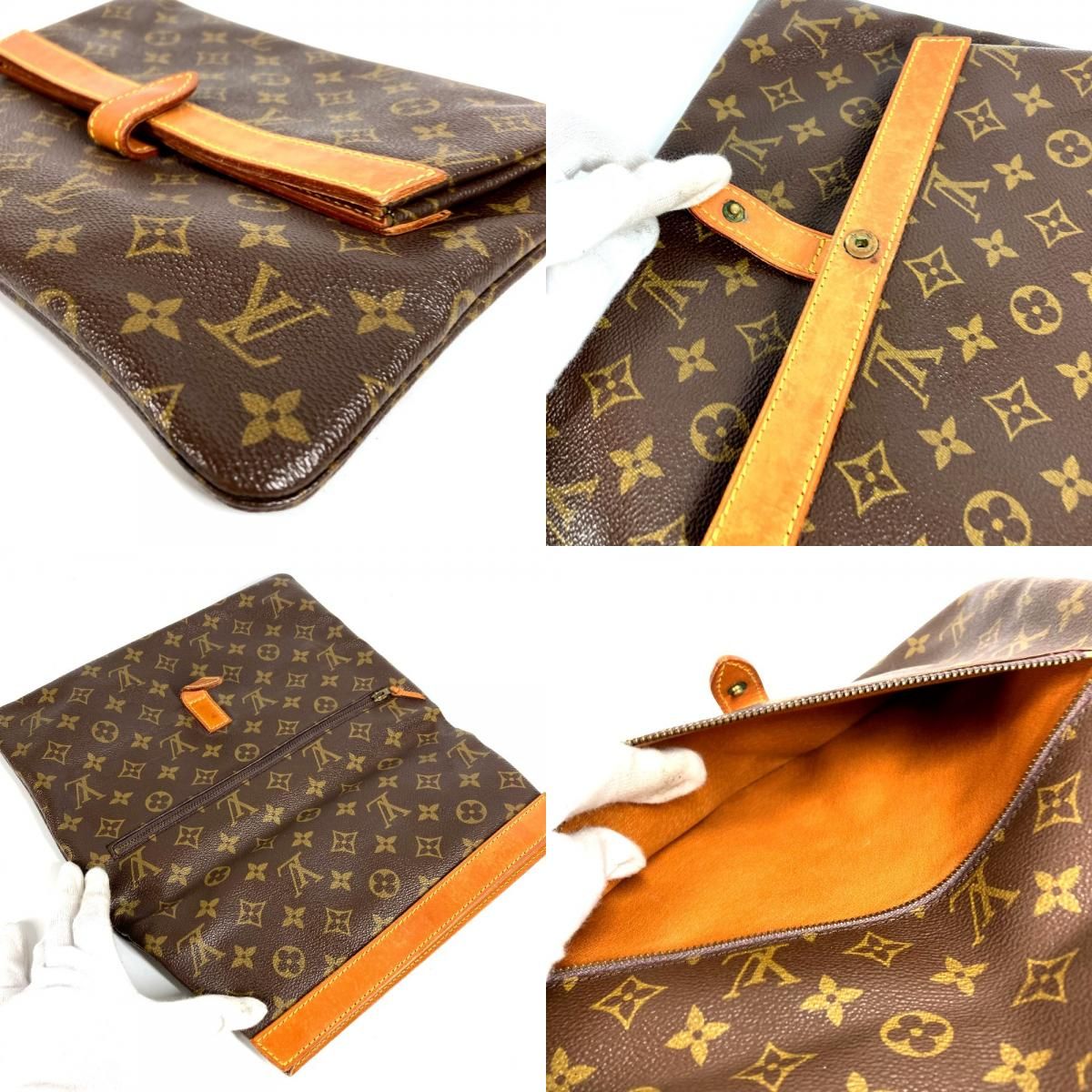 Louis Vuitton Clutch Pochette Prianto Monogram Canvas Brown — view 8
