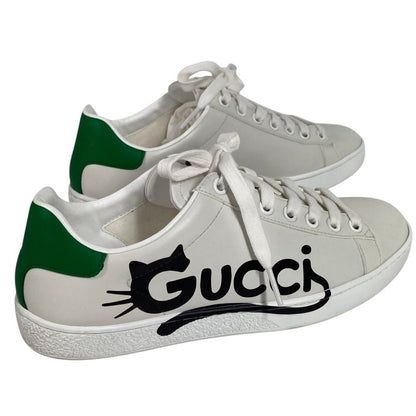 Gucci Sneakers Logo Cat Leather Green — view 6