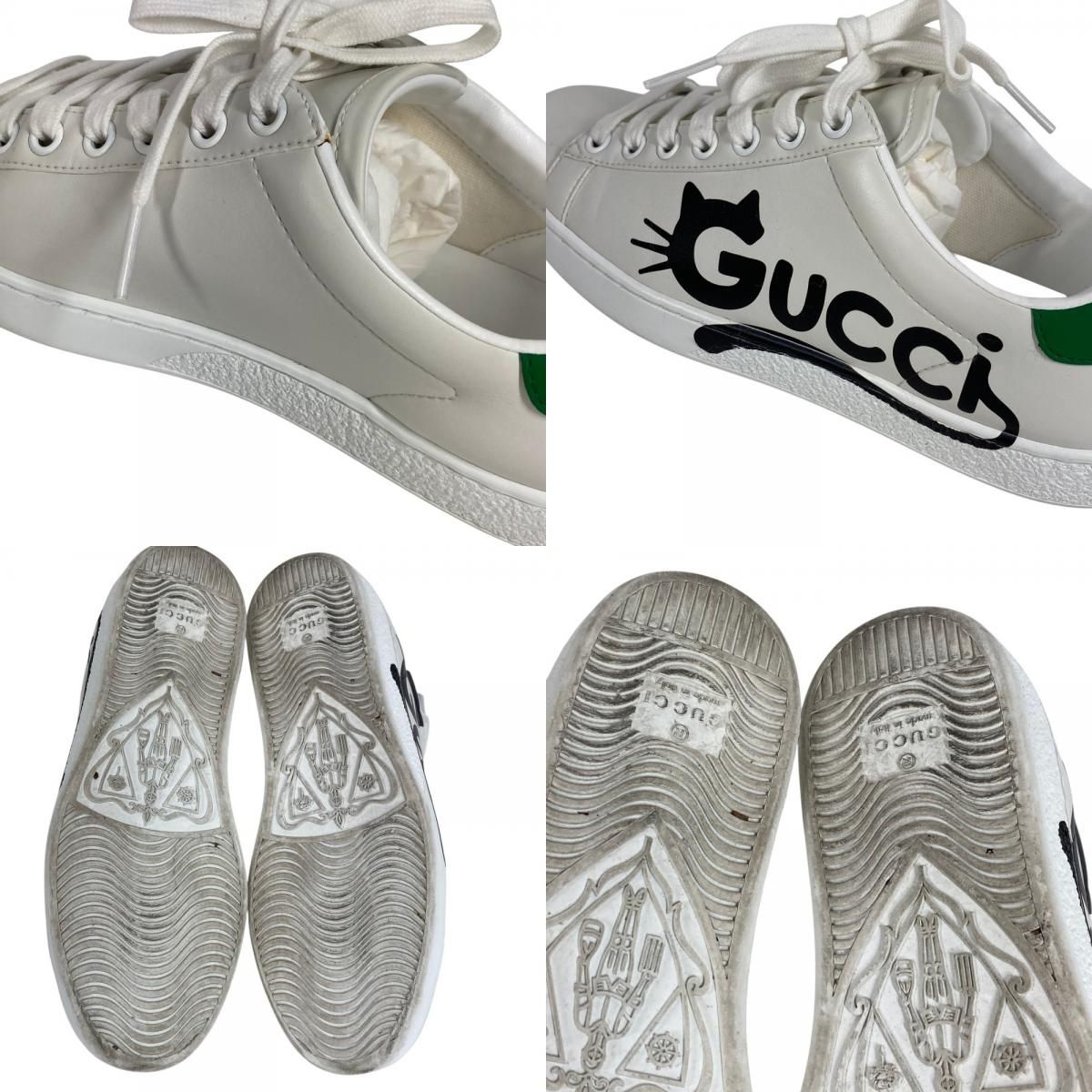 Gucci Sneakers Logo Cat Leather Green — view 8