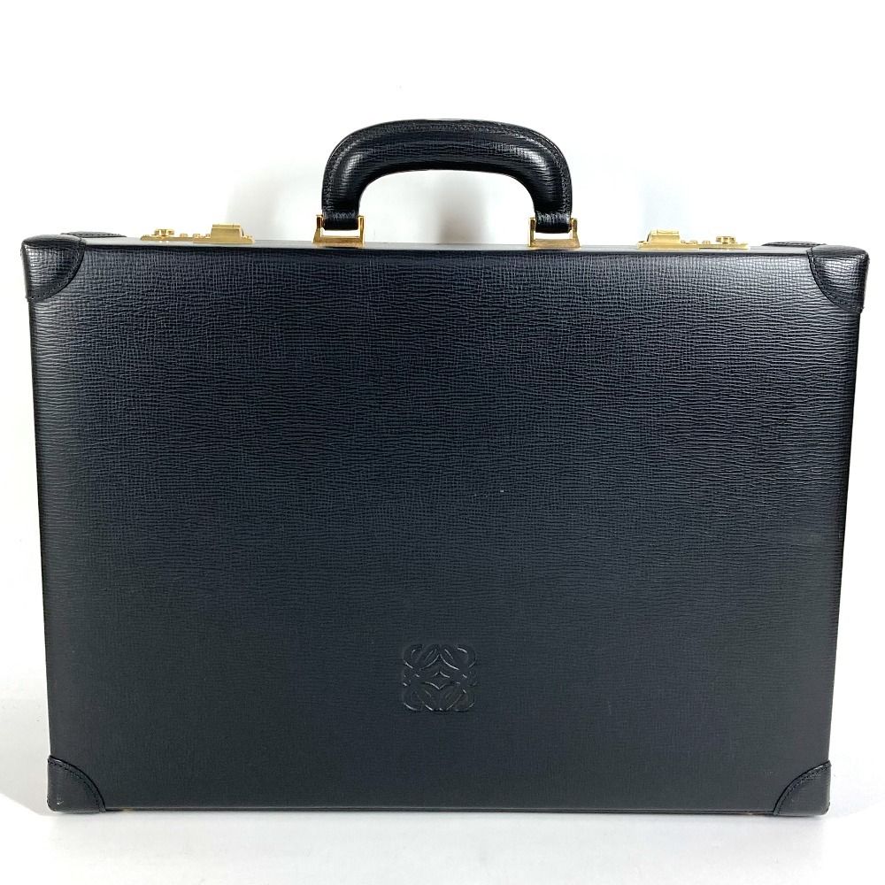Loewe Handbag Logo Anagram Attache Case Leather Black