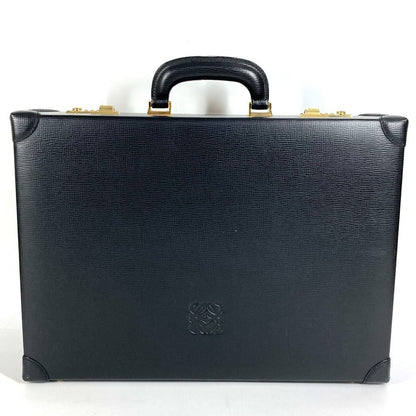 Loewe Handbag Logo Anagram Attache Case Leather Black