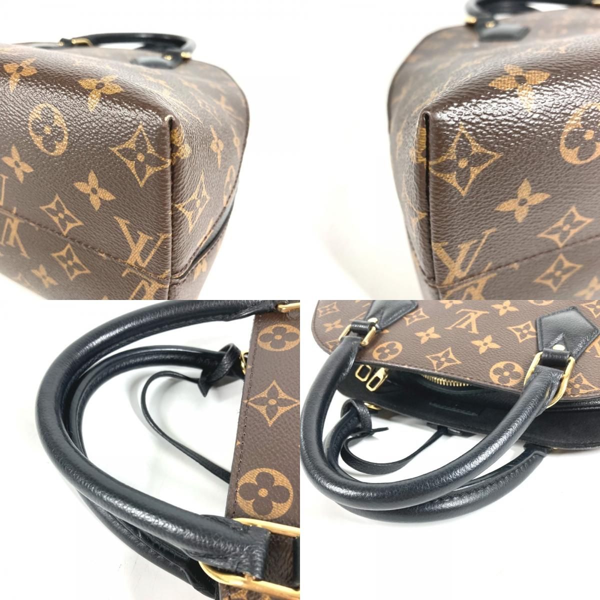 Louis Vuitton Handbag Alma Into Bag Monogram Canvas Noir Brown — view 8