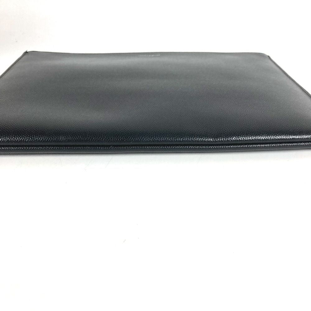 Saint Laurent Clutch Logo Leather Black — view 5