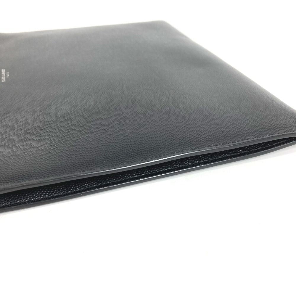 Saint Laurent Clutch Logo Leather Black — view 3