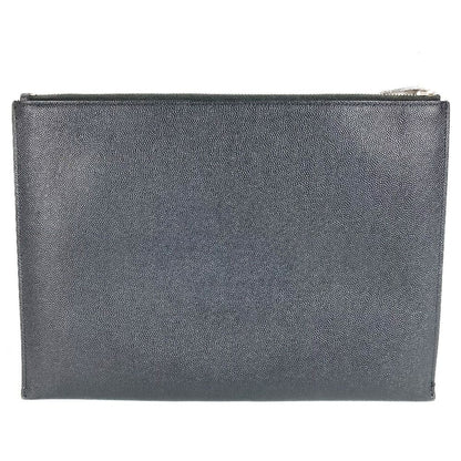 Saint Laurent Clutch Logo Leather Black — view 2