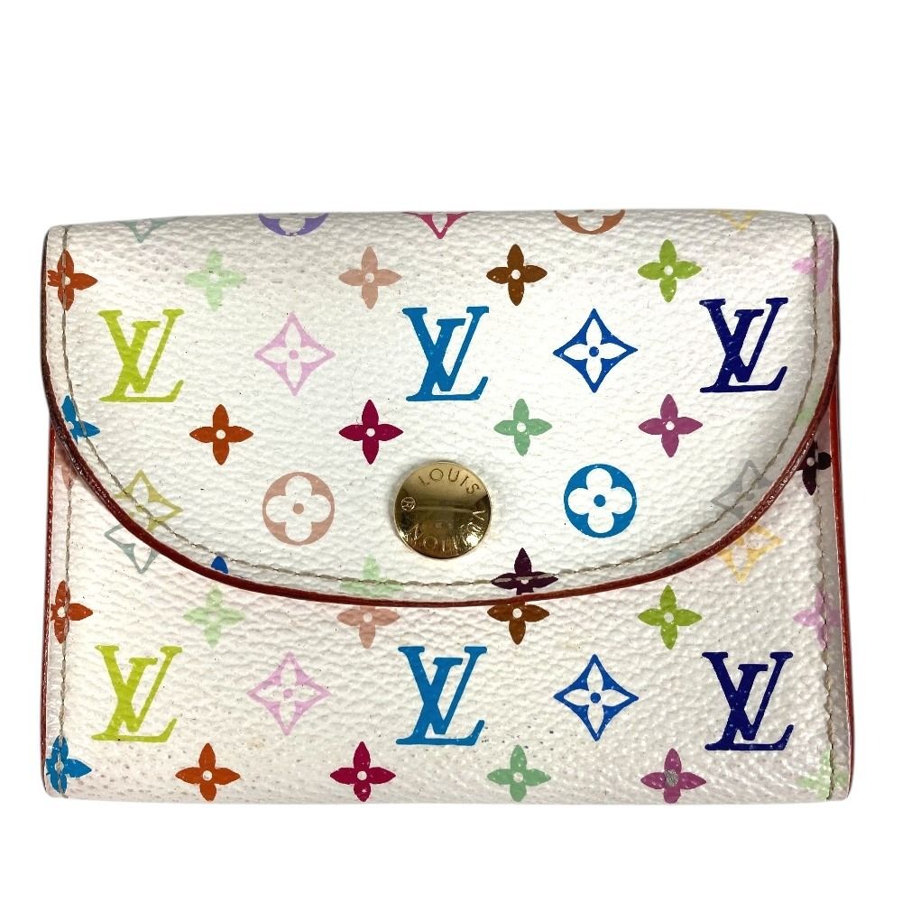 Louis Vuitton Card Case Business Holder Monogram Multicolor Canvas Blanc White