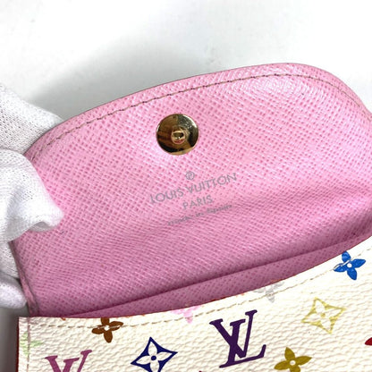 Louis Vuitton Card Case Business Holder Monogram Multicolor Canvas Blanc White — view 8