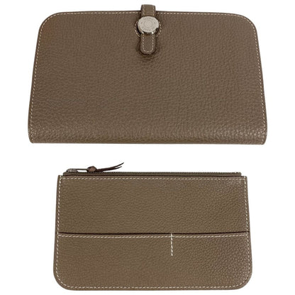 Hermes Wallet Dogon Duo GM Togo Etoupe Gray