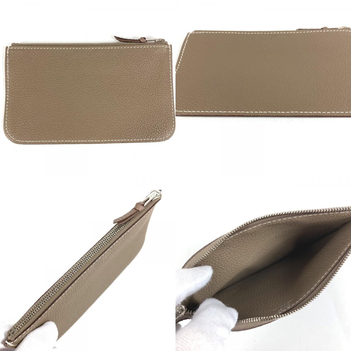 Hermes Wallet Dogon Duo GM Togo Etoupe Gray — view 7