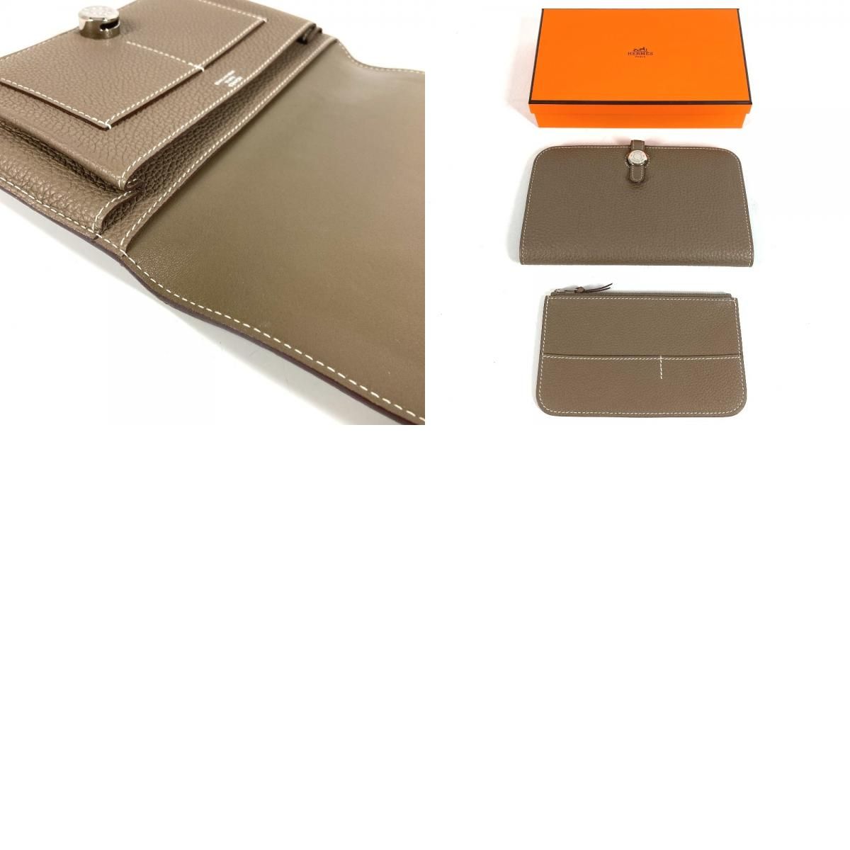 Hermes Wallet Dogon Duo GM Togo Etoupe Gray — view 9