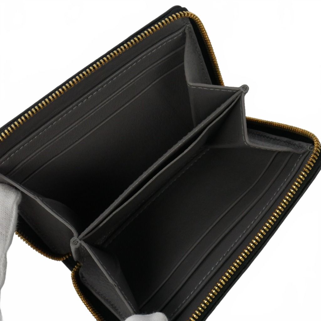 Balenciaga Bifold Wallet Zip Around Leather Compact Black — view 5