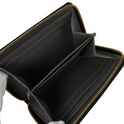 Balenciaga Bifold Wallet Zip Around Leather Compact Black — view 5