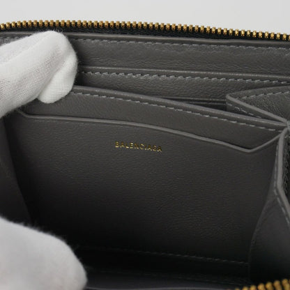 Balenciaga Bifold Wallet Zip Around Leather Compact Black — view 6