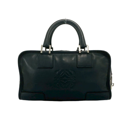 Loewe Amazona 28 Anagram Logo Leather Mini Boston Bag with Clochette Black — view 3