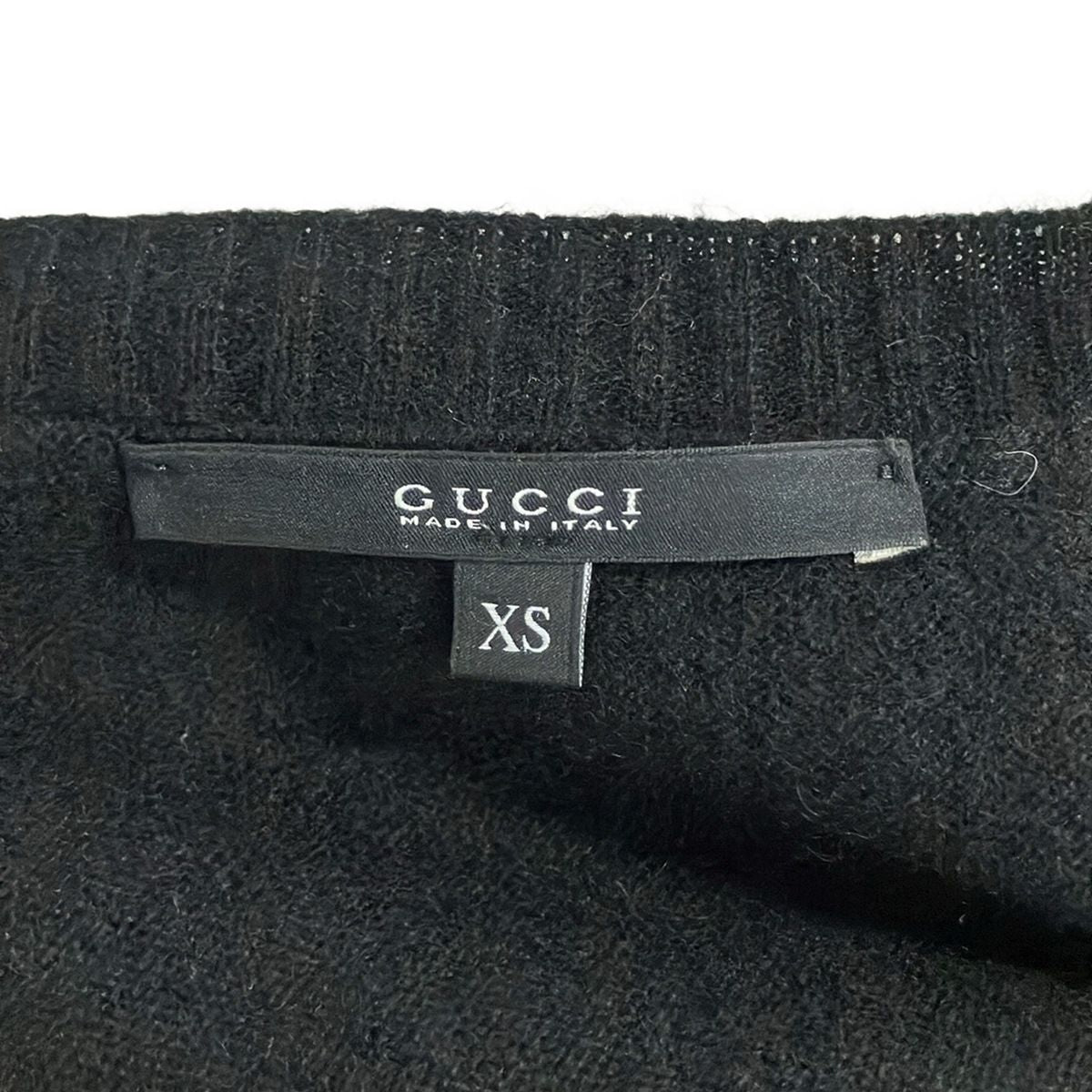 Gucci Long Sleeve Sweater XS Black Neck Cashmere Lace — view 3