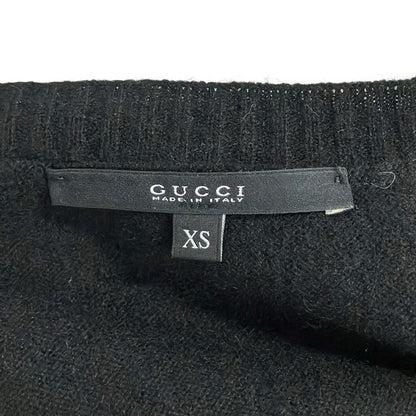 Gucci Long Sleeve Sweater XS Black Neck Cashmere Lace — view 3