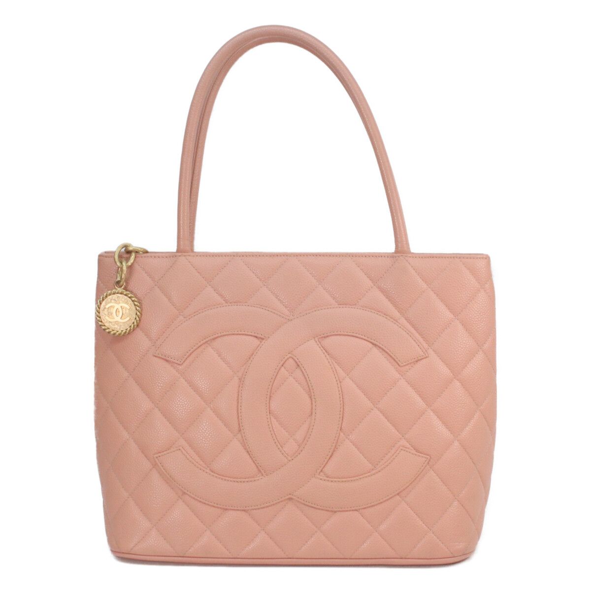 Chanel Pink Caviar Gold Medallion Tote
