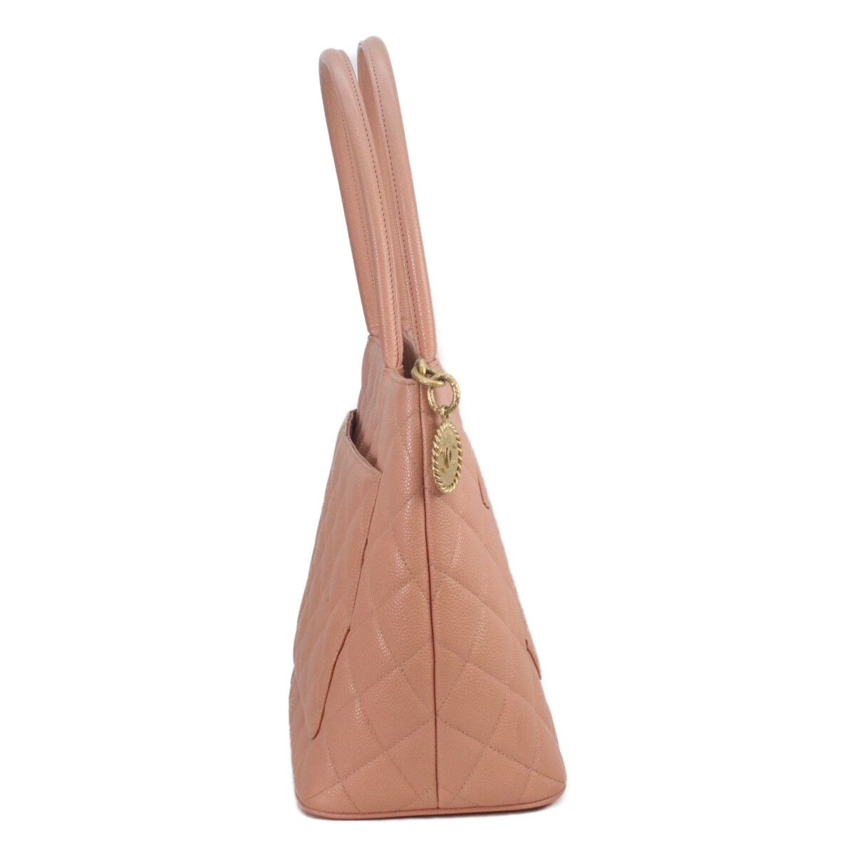 Chanel Pink Caviar Gold Medallion Tote — view 4