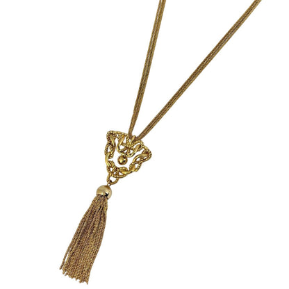 Dior Logo Necklace Fringe Gold Plated