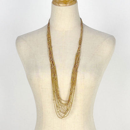 Dior 5 Row Necklace Long Gold Plated — view 4