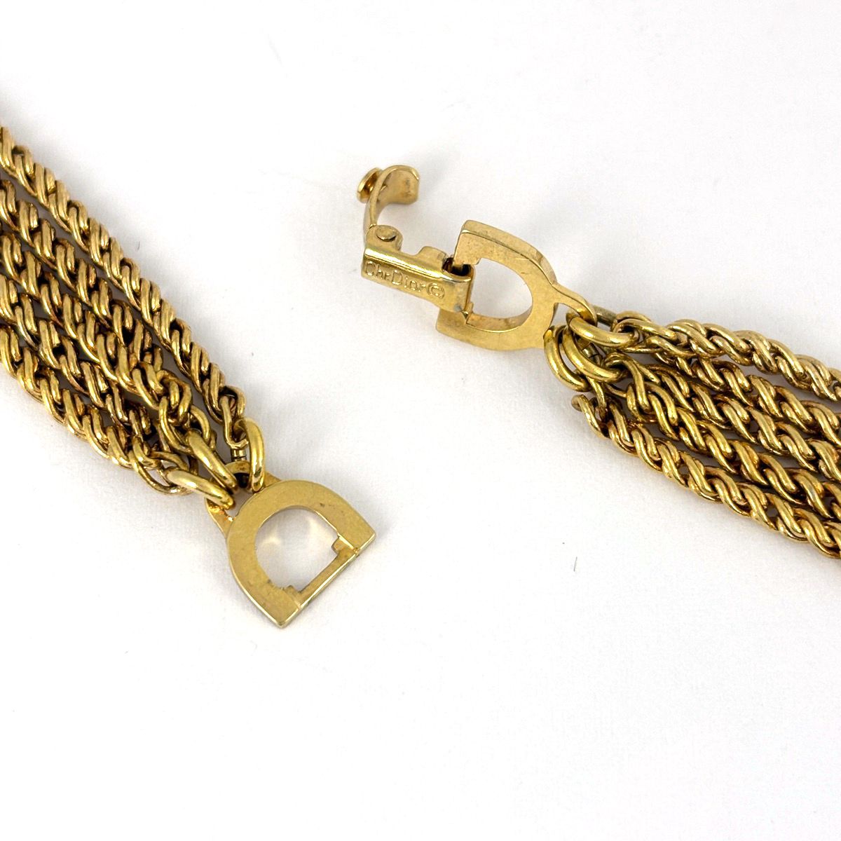 Dior 5 Row Necklace Long Gold Plated — view 3
