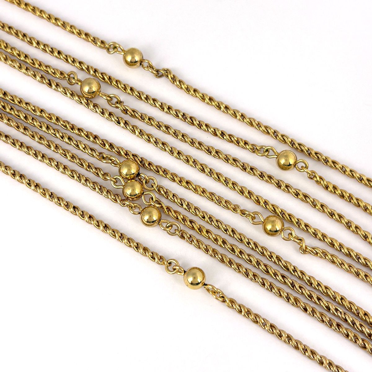 Dior 5 Row Necklace Long Gold Plated — view 2