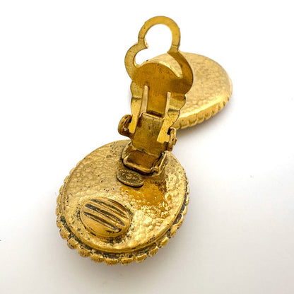 Chanel CC Logo Earrings Swing Gripoix Gold Plated — view 3
