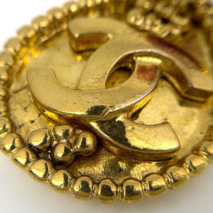 Chanel CC Logo Earrings Swing Gripoix Gold Plated — view 4