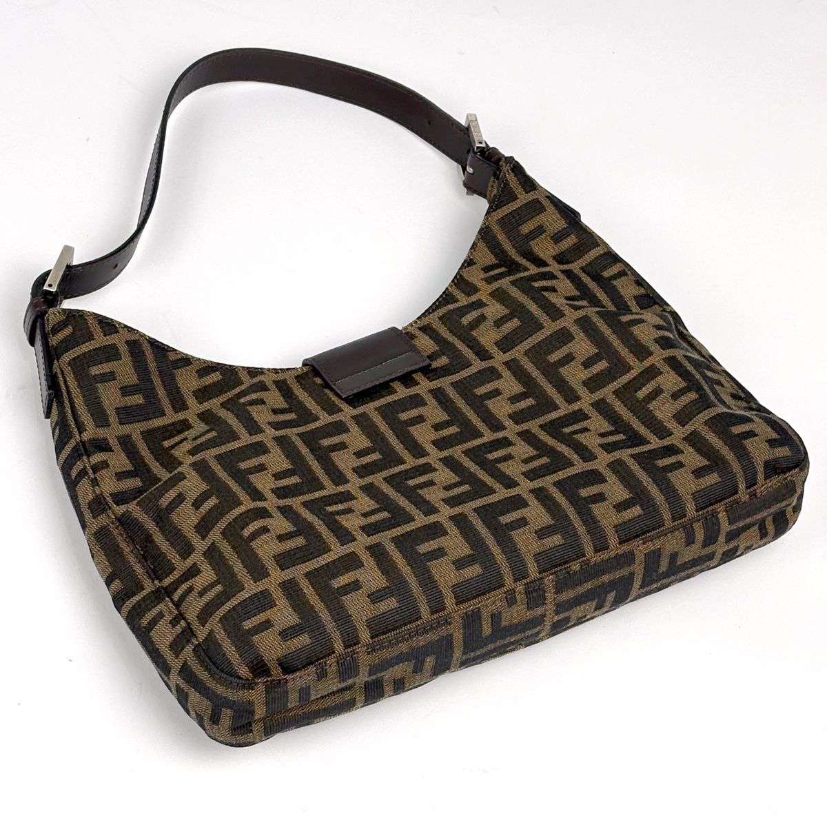 Fendi Zucca Pattern Shoulder Bag Canvas Brown — view 2