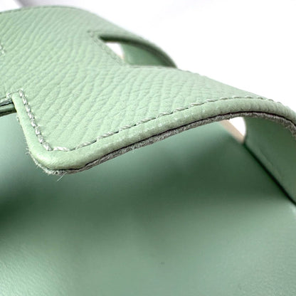 Hermes Oran Flat Sandals Shoes Leather Light Green — view 4
