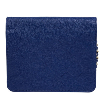 Chanel Half Coco Chain Shoulder Bag Wallet Caviar Leather Blue — view 3