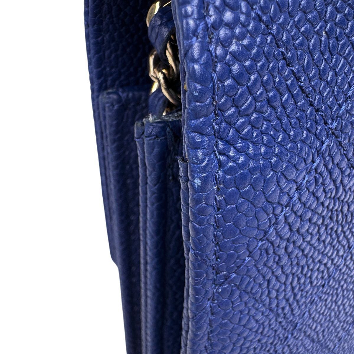 Chanel Half Coco Chain Shoulder Bag Wallet Caviar Leather Blue — view 8