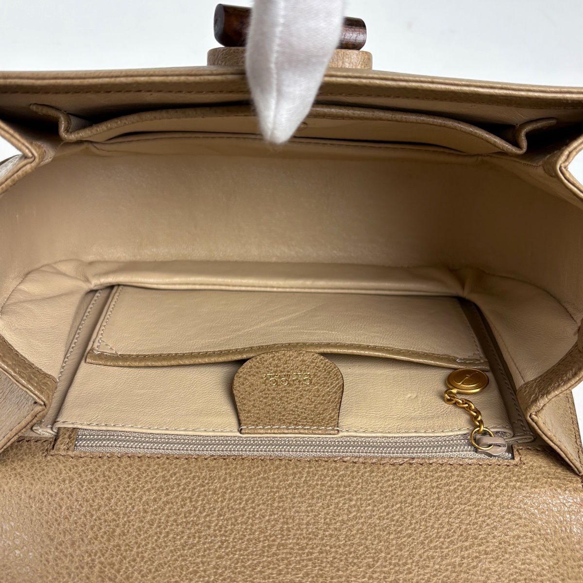 Gucci Bamboo Handbag 2-Way Vintage Leather Beige — view 9