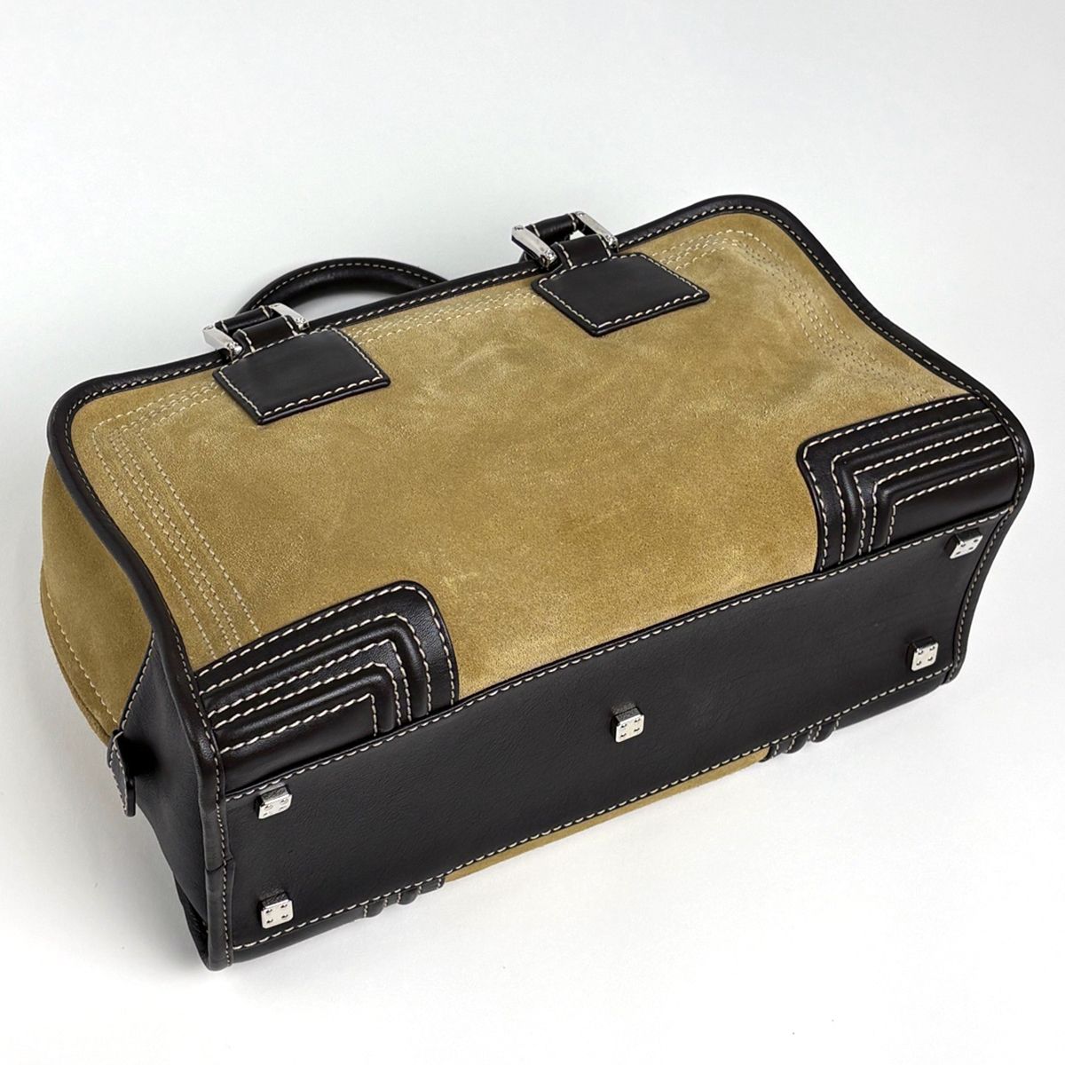 Loewe Amazona 28 Anagram Handbag Suede Brown — view 2