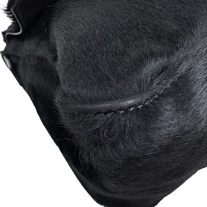 Fendi Zucca Logo Shoulder Bag Mamma Baguette Calf Hair Black — view 6