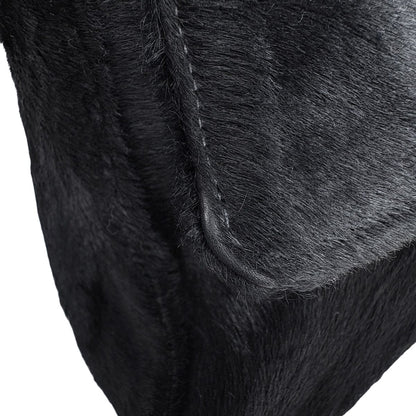 Fendi Zucca Logo Shoulder Bag Mamma Baguette Calf Hair Black — view 7