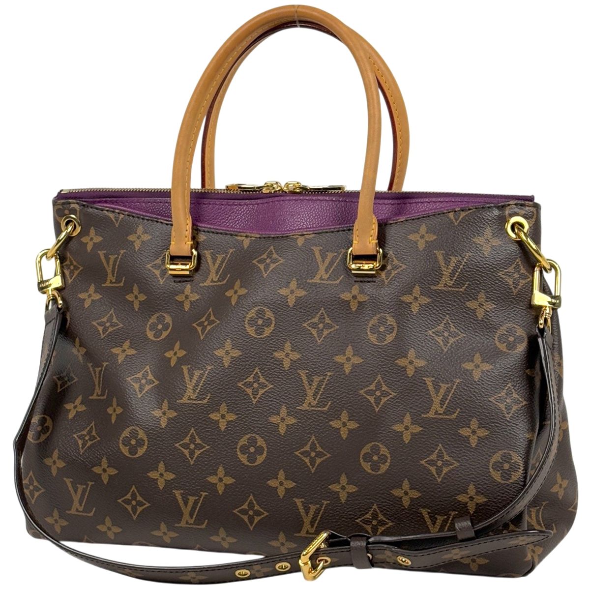 Louis Vuitton Pallas 2-Way Handbag Monogram Brown Amethyst