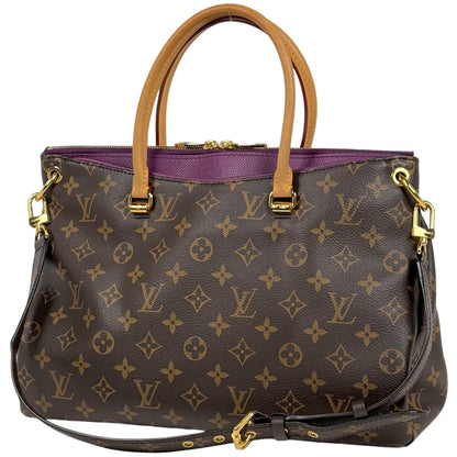 Louis Vuitton Pallas 2-Way Handbag Monogram Brown Amethyst