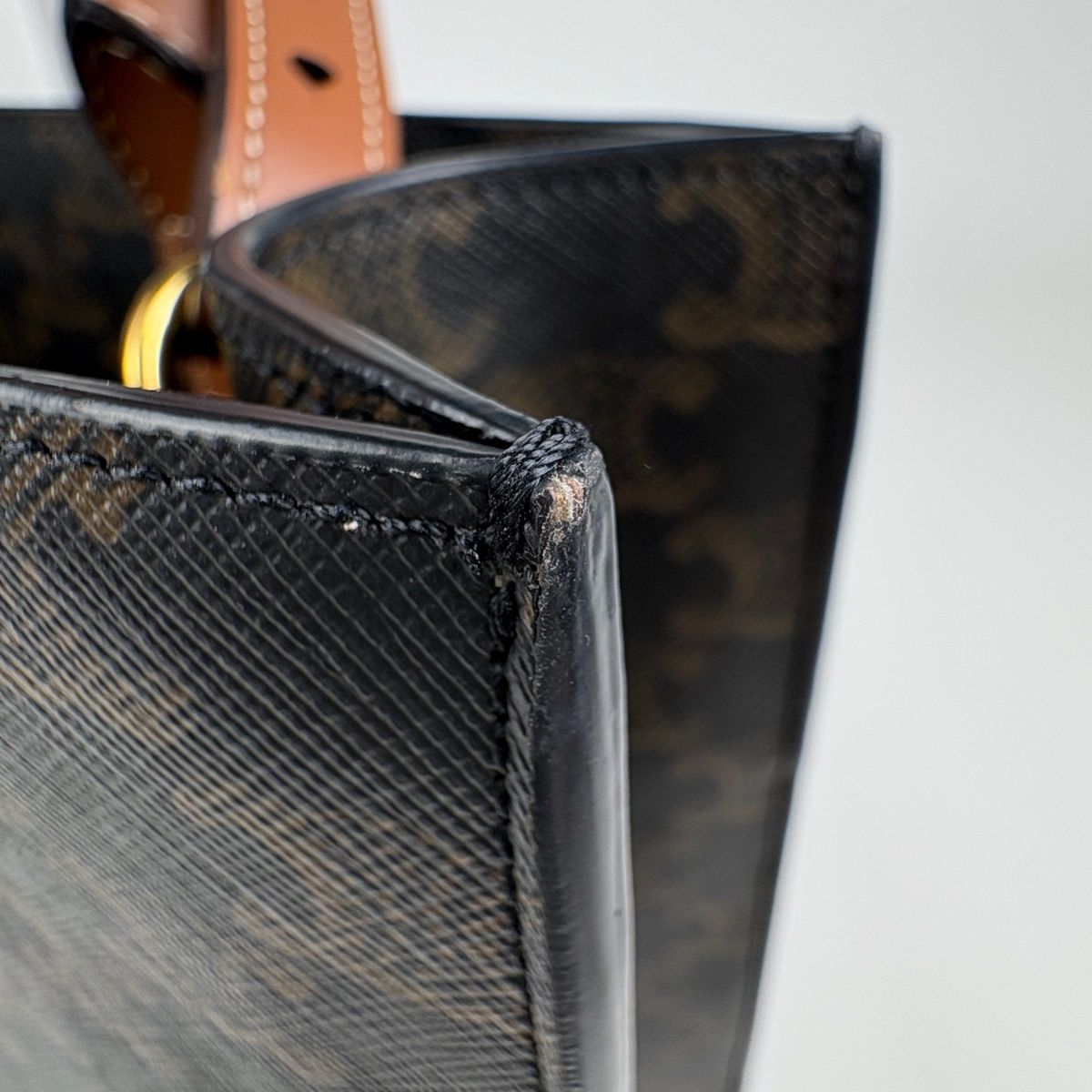 Celine Small Vertical Cover 2-Way Triomphe Tote Black Brown — view 4