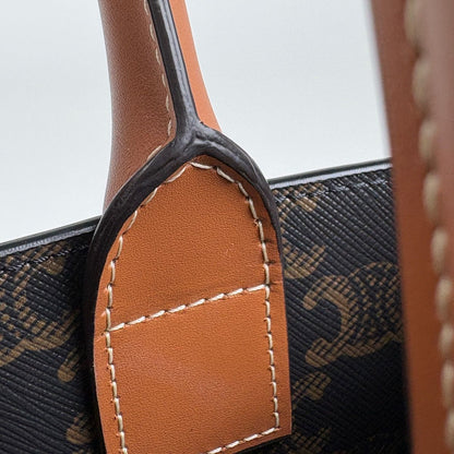 Celine Small Vertical Cover 2-Way Triomphe Tote Black Brown — view 8