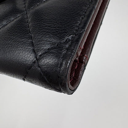 Chanel CC Logo Trifold Wallet Quilted Leather Black — view 4