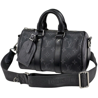 Louis Vuitton Keepall Bandouliere 25 2-Way Monogram Reverse Tote Eclipse Noir