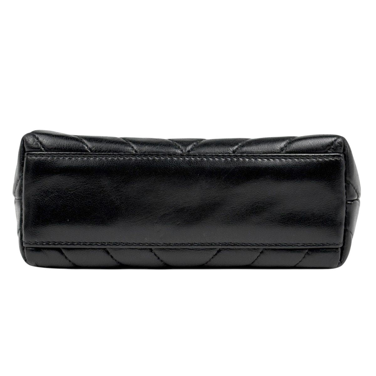 Chanel Stitch Faux Pearl Shoulder Bag CC Logo Blanc Leather Black — view 5