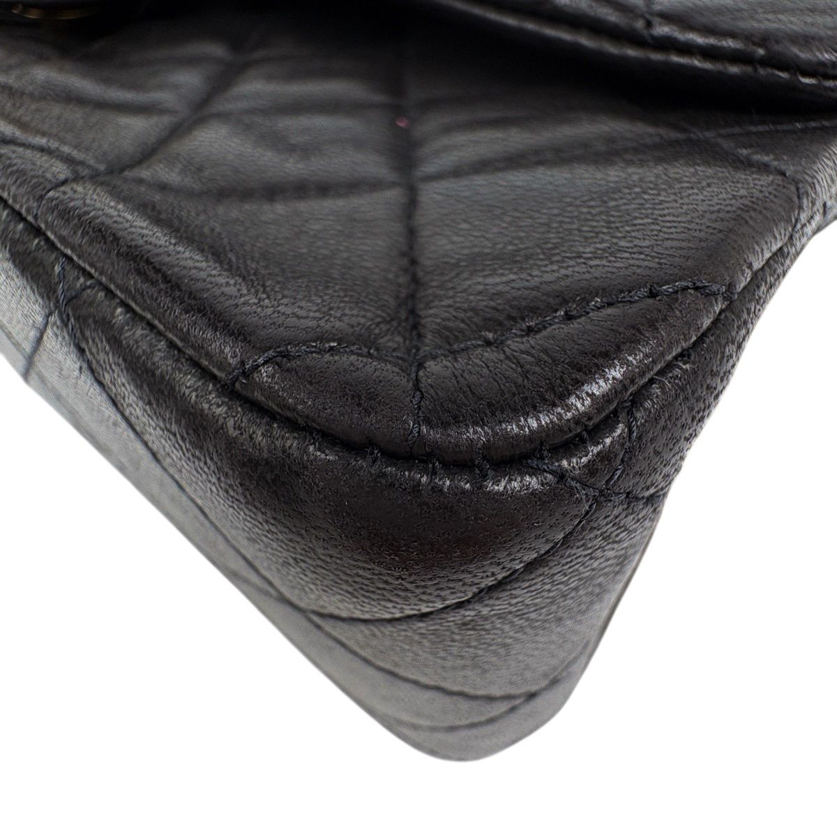 Chanel Quilted Double Flap Chain Shoulder Bag CC Logo Leather Black — view 7