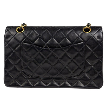Chanel Quilted Double Flap Chain Shoulder Bag CC Logo Leather Black — view 4